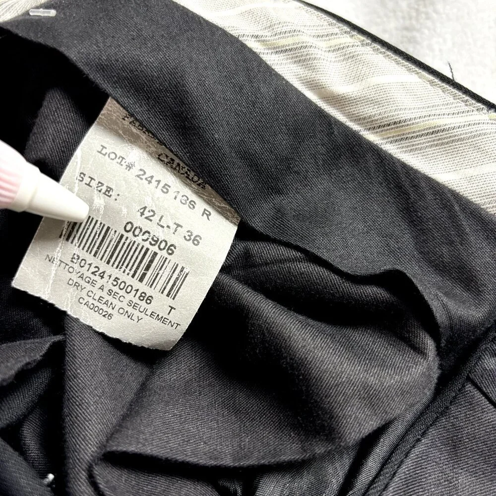 ULTIMO Uomo Men's Suit 42L Black Wool 2-Piece: Blazer & Dress Pants 36x31 Canada